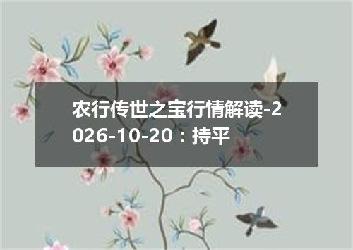 农行传世之宝行情解读-2026-10-20：持平
