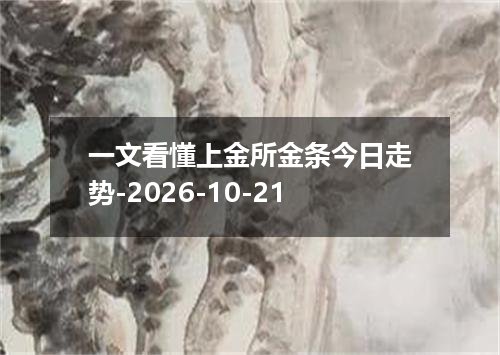 一文看懂上金所金条今日走势-2026-10-21