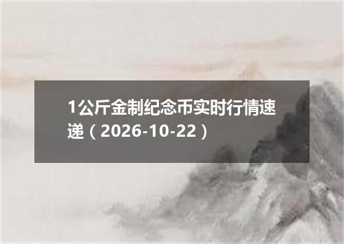 1公斤金制纪念币实时行情速递（2026-10-22）