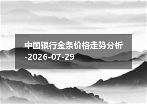 中国银行金条价格走势分析-2026-07-29
