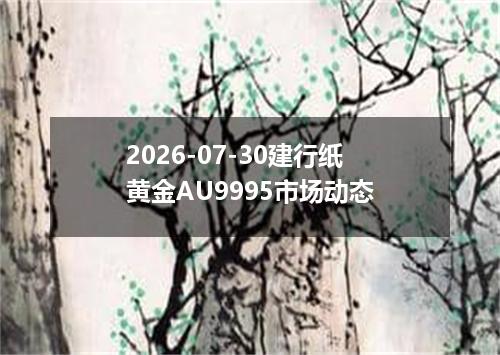 2026-07-30建行纸黄金AU9995市场动态