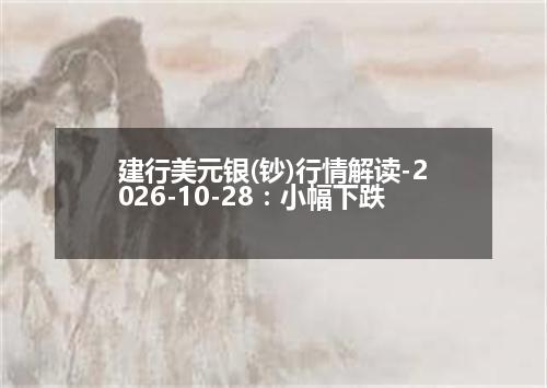 建行美元银(钞)行情解读-2026-10-28：小幅下跌