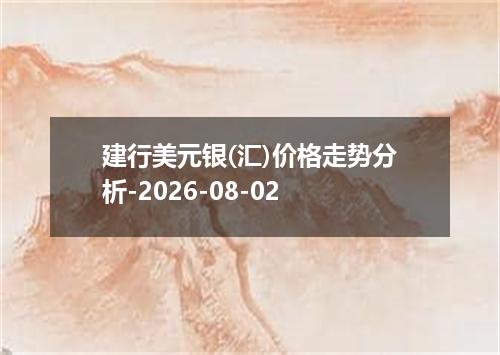 建行美元银(汇)价格走势分析-2026-08-02