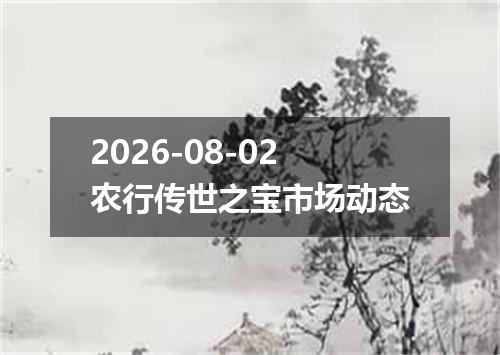 2026-08-02农行传世之宝市场动态