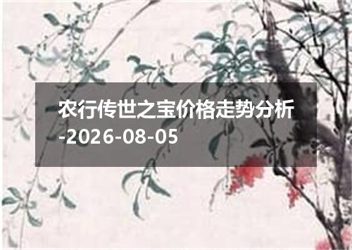 农行传世之宝价格走势分析-2026-08-05