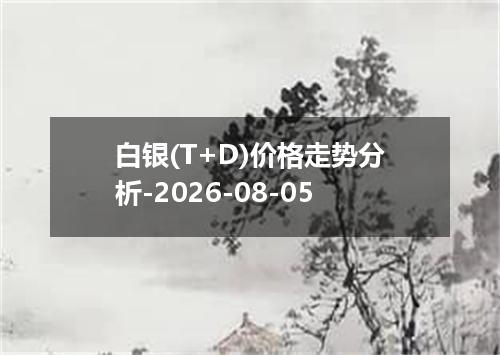 白银(T+D)价格走势分析-2026-08-05