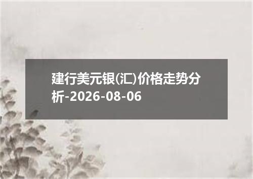 建行美元银(汇)价格走势分析-2026-08-06