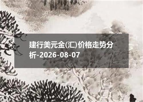 建行美元金(汇)价格走势分析-2026-08-07
