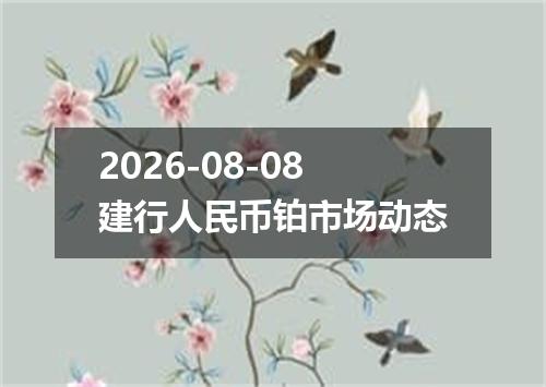 2026-08-08建行人民币铂市场动态