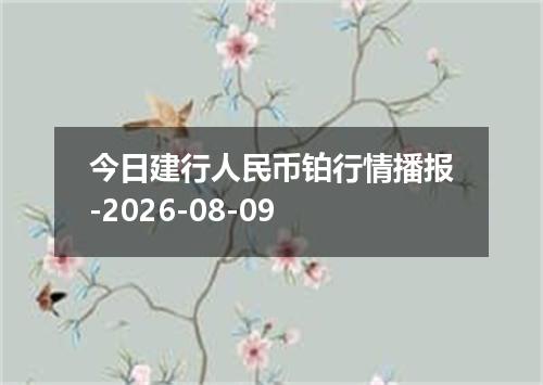 今日建行人民币铂行情播报-2026-08-09