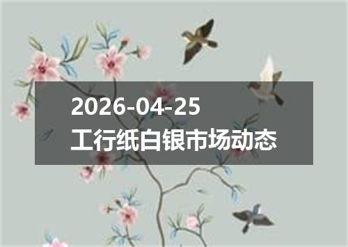 2026-04-25工行纸白银市场动态