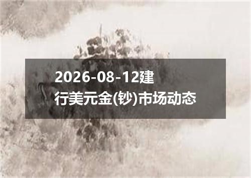2026-08-12建行美元金(钞)市场动态