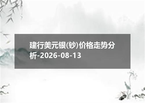 建行美元银(钞)价格走势分析-2026-08-13