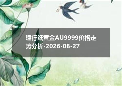 建行纸黄金AU9999价格走势分析-2026-08-27
