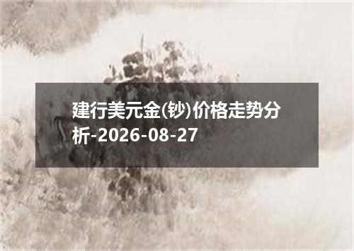 建行美元金(钞)价格走势分析-2026-08-27