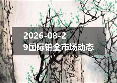2026-08-29国际铂金市场动态