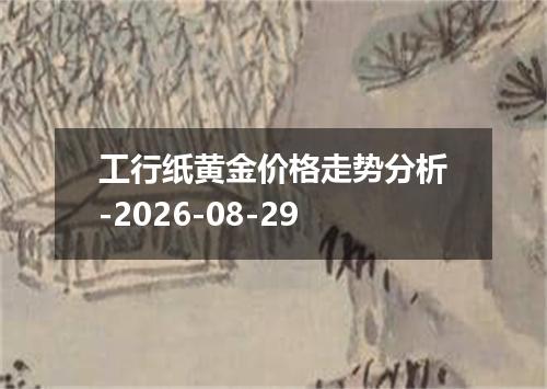 工行纸黄金价格走势分析-2026-08-29