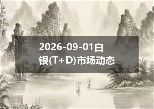 2026-09-01白银(T+D)市场动态