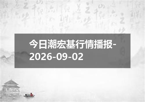 今日潮宏基行情播报-2026-09-02