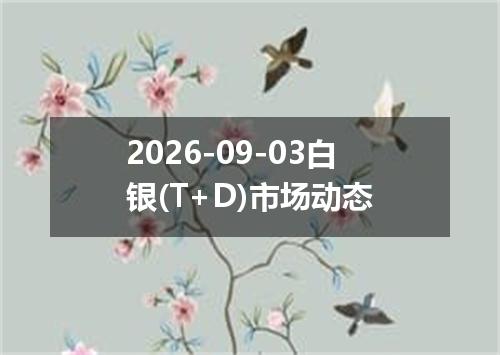 2026-09-03白银(T+D)市场动态