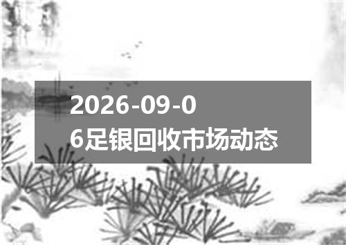 2026-09-06足银回收市场动态