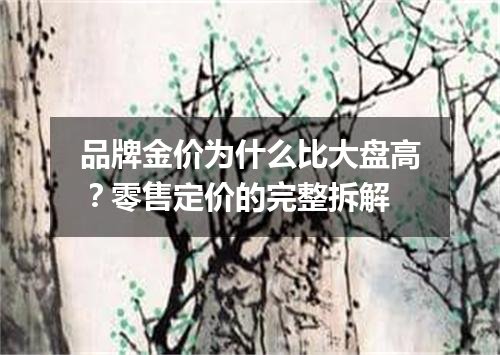 品牌金价为什么比大盘高？零售定价的完整拆解