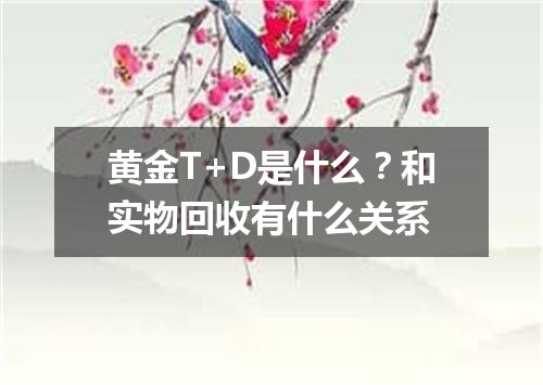 黄金T+D是什么？和实物回收有什么关系