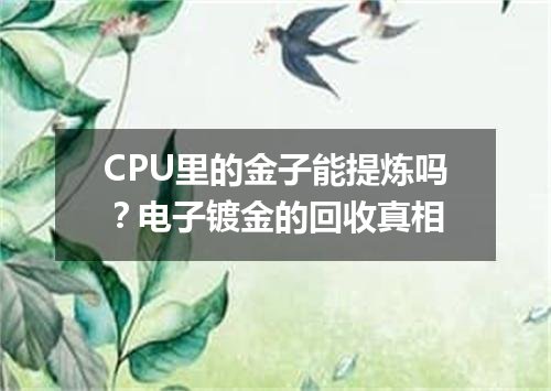 CPU里的金子能提炼吗？电子镀金的回收真相